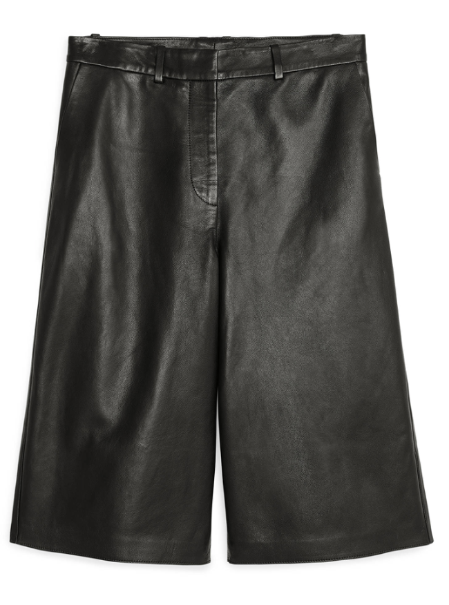 arket leather culottes in black 