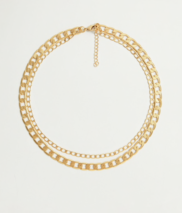 gold double chain from Mango 
